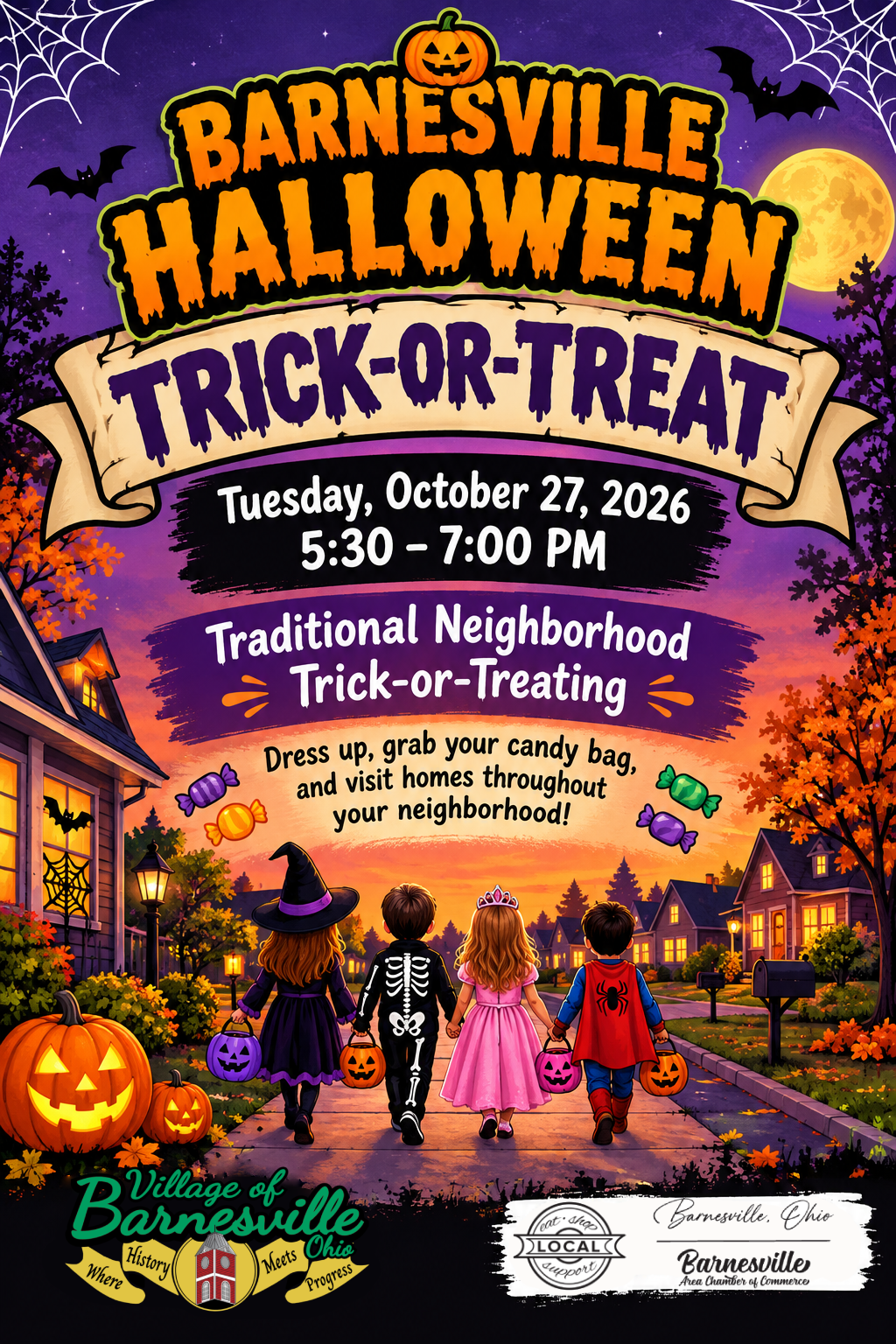Barnesville Traditional Trick-or-Treat flyer for October 27, 2026